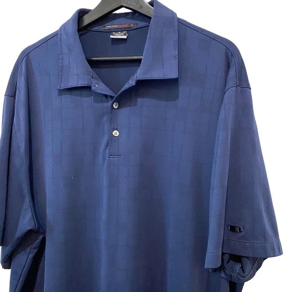 Nike Tiger Woods XL Dry Fit Men’s Navy Blue Golf Polo - Picture 1 of 14